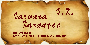Varvara Karadžić vizit kartica